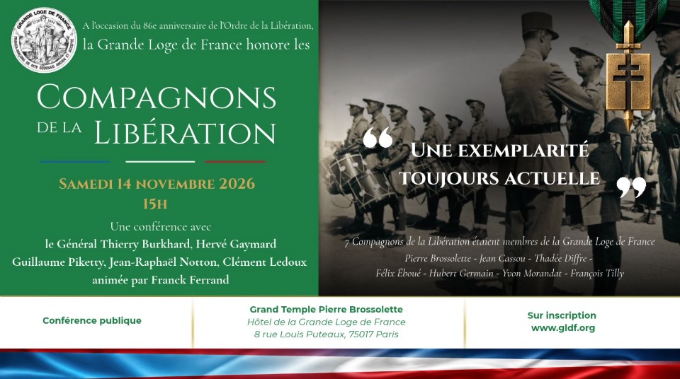 La Grande Loge De France rend hommage aux Compagnons de la Lib&eacute;ration - Paris